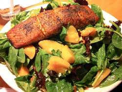 Grilled Salmon and Peach Salad