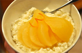 Poached Pears & Cottage Cheese